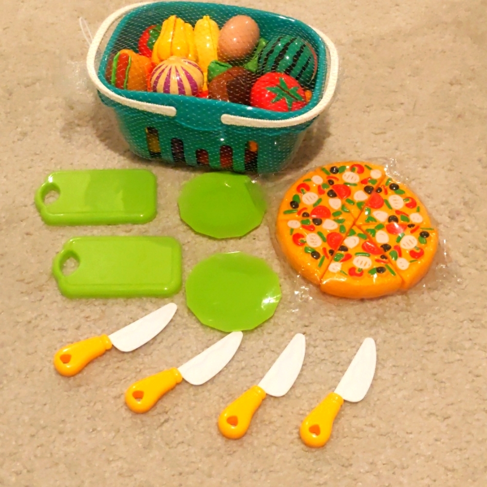 New, cutting Vegetables, fruit, pretend play toy, pizza